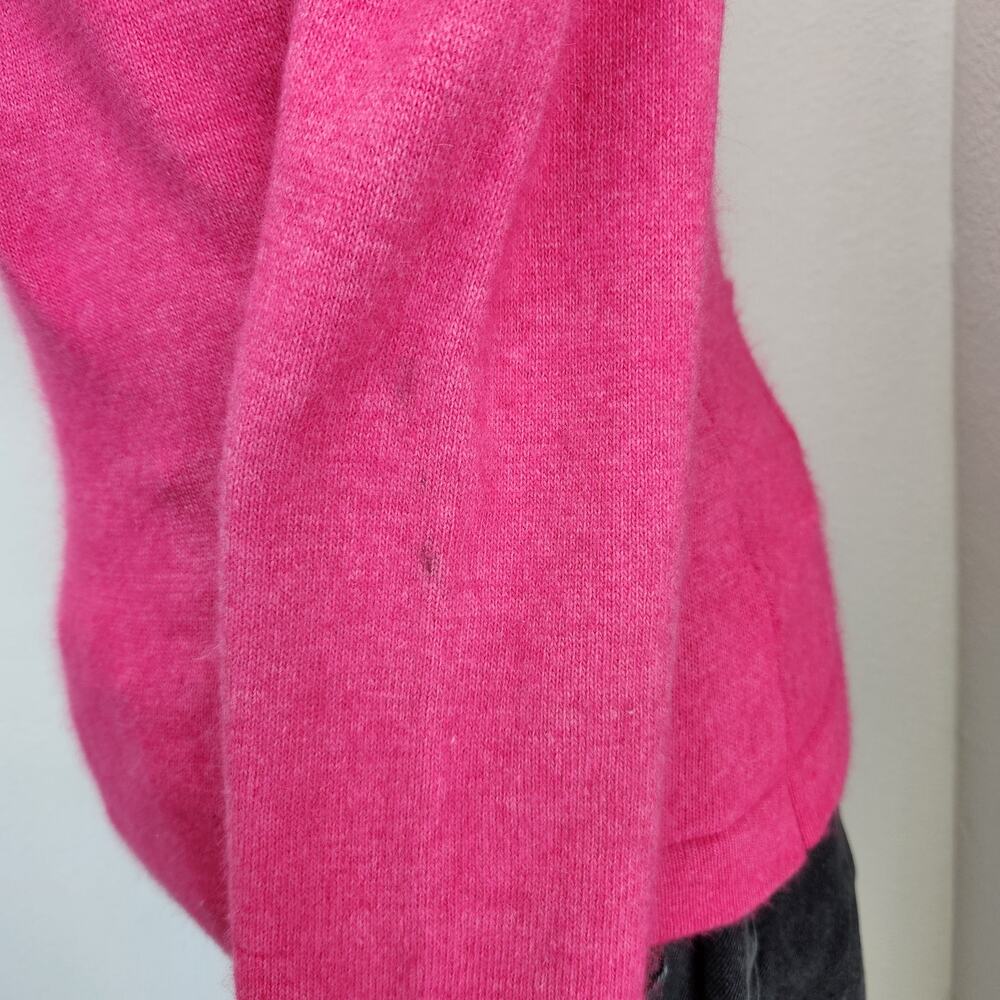Vintage Y2K Studio Y Pink Wool Blend Knit Cardigan Sweater S Long Sleeve Barbie - Picture 10 of 12